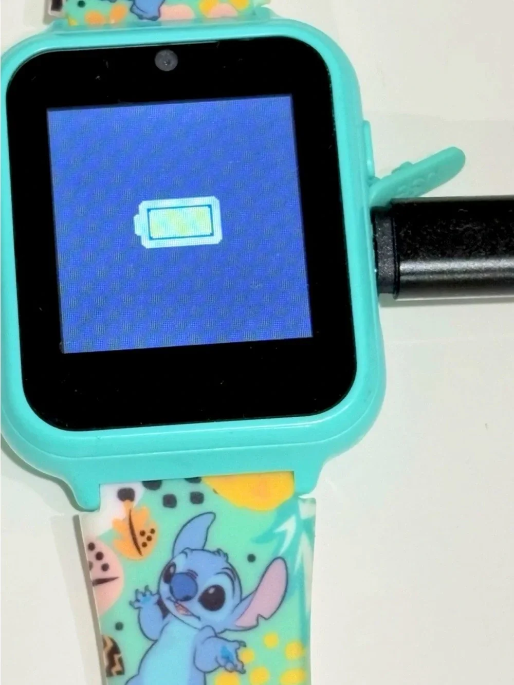 Disney Stitch Kids Smartwatch Touchscreen, 40mm Blue, Silicone Band Needs USB